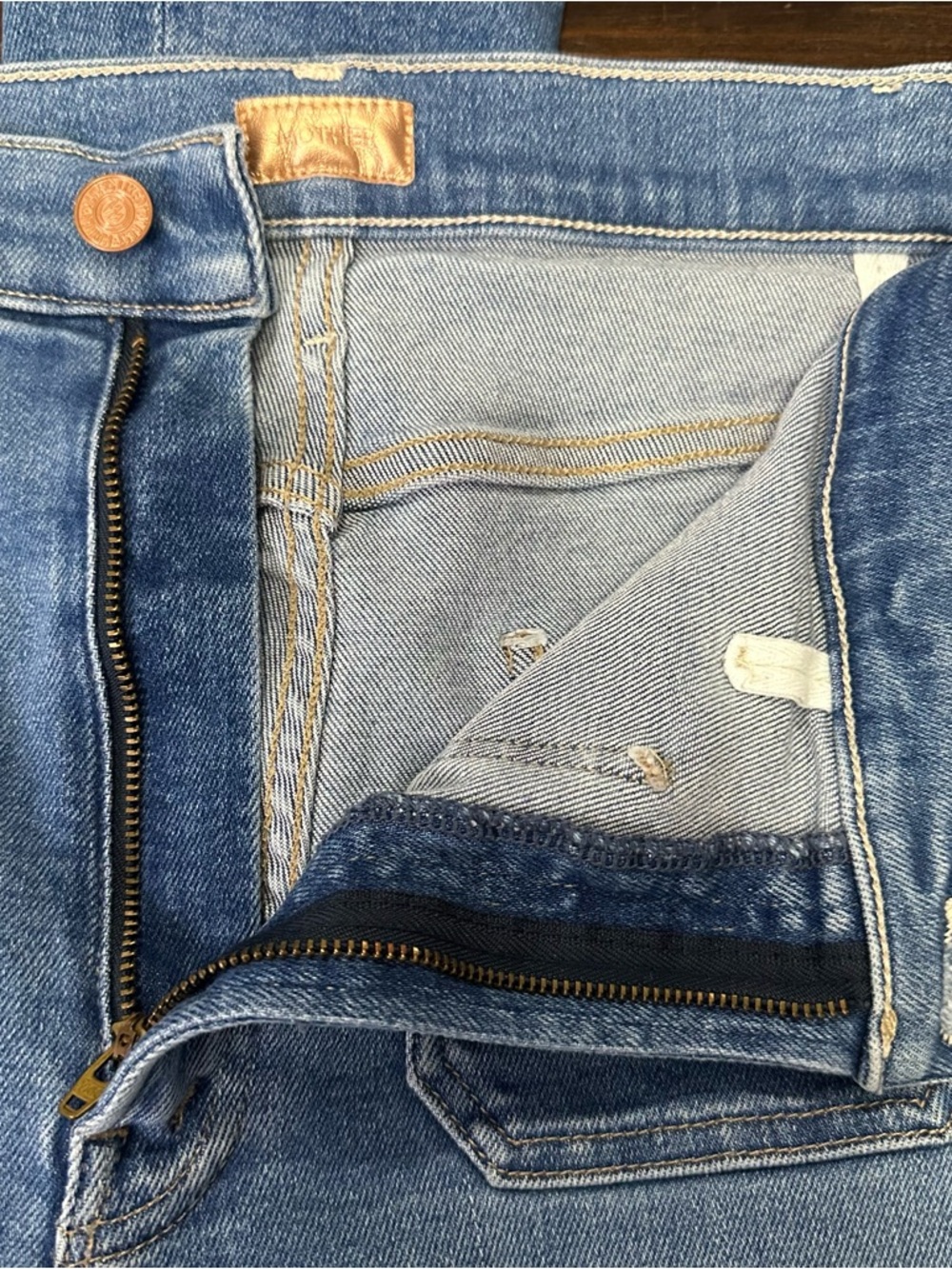 MOTHER Wide Leg Flare Jeans in Light Blue Wash - Picture 10 of 16